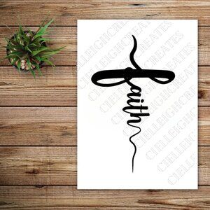 *2 for $20* Faith Cross vinyl decal Sticker Handcrafted
